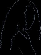 Stencil image with woman with curly hair